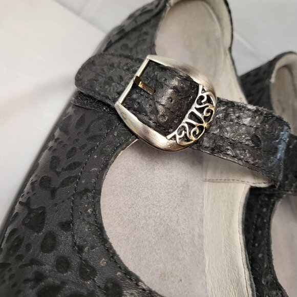 Alegria by PG Lite Kourtney Delicut Mary Jane Size 38 EU Black Floral Design - Picture 6 of 10